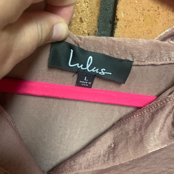 Lulu's Shimmering Rose Gold Oversized Button Down Shirt - Picture 3 of 4